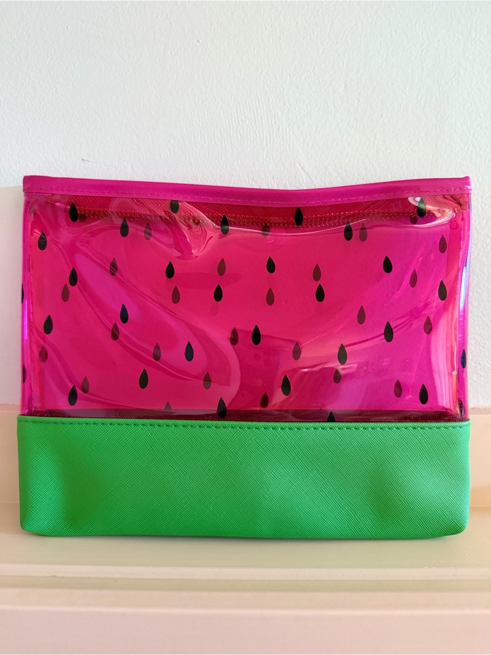Pink & Green Watermelon Clear Pouch